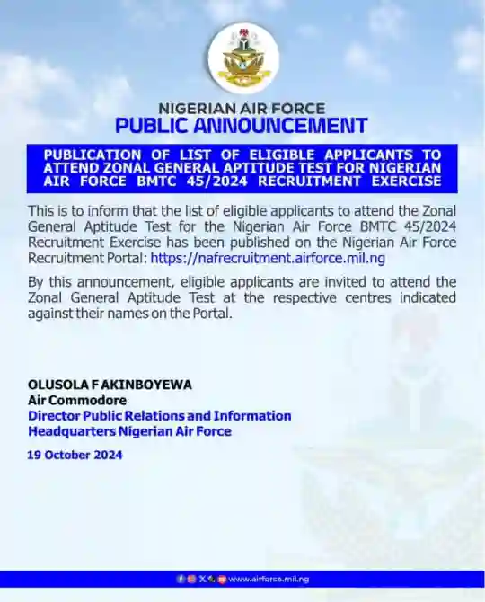 Nigerian Air Force Aptitude Test
